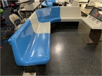Four section curved fiberglass seating