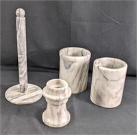 Gray Marble Bathroom Accessories Collection