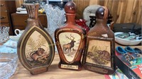 3 vintage Jim Beam wildlife decanters