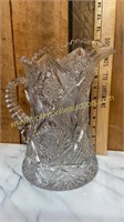 Beautiful heavy cut crystal pitcher