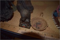 Small Native American Statue & Cast Iron Skillet