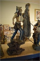Large Native American Statue w/ Fur