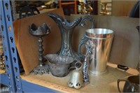 Pitcher, Bells, Candle Holder, etc