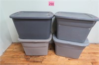 4 Storage Bins / Totes w/ Lids