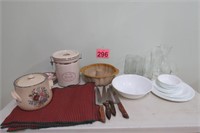 Kitchen w/ Corelle, Canister & More