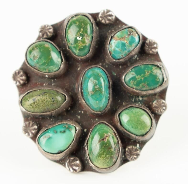 Jewelry Sterling Silver Turquoise Cluster Ring