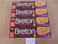 4 Boxes Breton Multigrain Crackers 225G