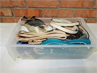Small bin of vintage 70's-80's belts. Assorted