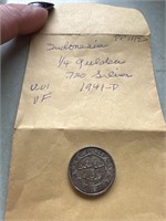 1941 - Indonesia 1/4 gulden - .720 silver