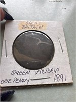 1891 Queen Victoria One Penny