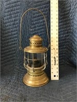 Incredible Antique Brass Oil Lamp Lantern
