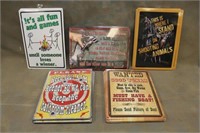 (25) ASSORTED 11"x17" NOVELTY SIGNS (5-EACH)