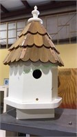 Large wood octagon shape birdhouse, with shingle