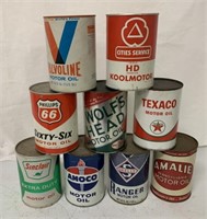 9 full qt. motor oil cans