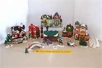 Group lot of Christmas village houses &