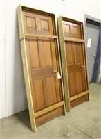 (2) Solid Oak Doors, 2-6 LH & 2-8 LH