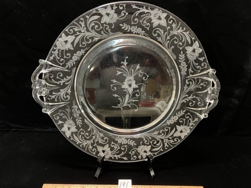 BEAUTIFUL ETCHED SERVING PLATE