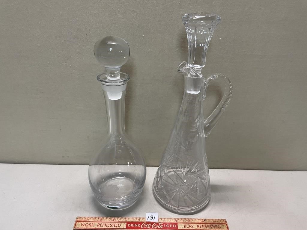 QUALITY CRYSTAL DECANTERS INCLUDING PINWHEEL