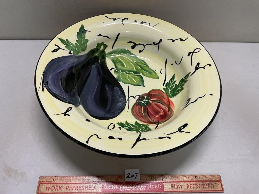 HAND PAINTED MODERN SERVING BOWL