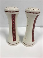 Ukrainian ceramic sat and pepper shakers 7” tall