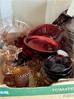 Assorted Colored Glassware & Bowls