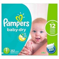 PAMPERS BABY DRY DIAPERS SIZE 1