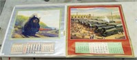Lot of 2 Railroad Calendars 1935 and 1955