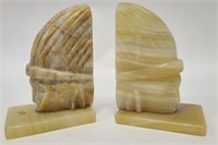 Set of Native American Chief Onyx Bookends