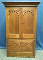 Vintage Wooden Railroad Desk Cabinet