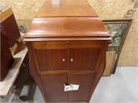 Victrola record player in cabinet