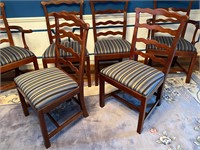 Set of 6 Ladderback Dining Chairs Wood