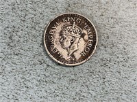 1945 India 1/4 rupee, small 5