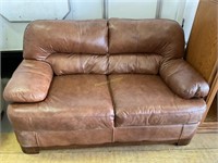 Loveseat, brown leather like