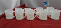 Vintage Fire King milk glass, Grog B.C. cups, set