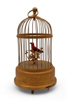 Karl Griesbaum German Brass Singing Bird In Cage