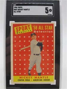MICKEY MANTLE 1958 TOPPS #487 ALL-STAR SGC EX 5
