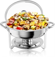 5QT Round Chafing Dish Set  Stainless Steel