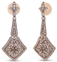 18k Rgold 1.31ct Diamond Drop & Dangle Earrings