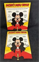 2 Mickey's Menu Revue Menu Disney Wrist Puppet