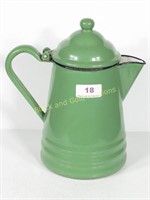 Green Enamelware Coffee Pot