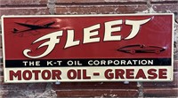 Fleet K-T Oil Corporation Metal Sign 23.5” x