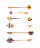 Vintage 14K Gold Stick Pin Jewelry Set