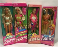 Group Of 4 Barbies In Boxes
