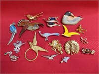 Lot Of Bird Brooches