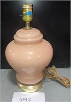 Vtg Large Pink Glass Vase