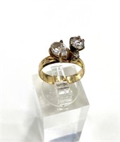 14K Gold and Tourmaline Diamond Ring