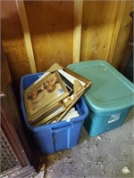 Two Totes of Various Picture Frames