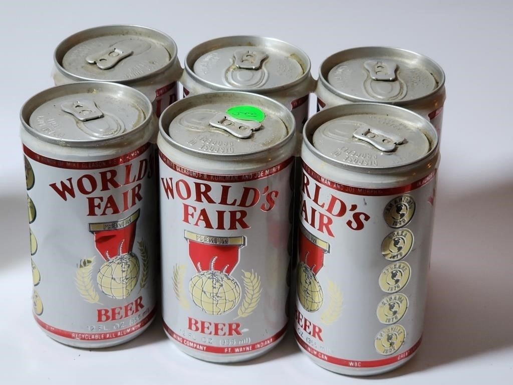 6 Pack Of Worlds Fair Cans