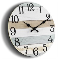 KECYET Wall Clock 10 Inch Rustic Wood Wall Clocks