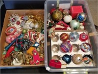 Box & Tote Full of Vintage to Modern Ornaments